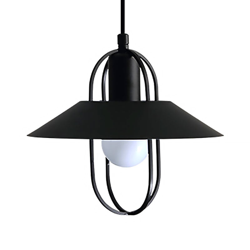 Contemporary 1 Light Hanging Light with Metal Shade Black/Pink/White Lantern Suspension Light Clearhalo 'Ceiling Lights' 'Modern Pendants' 'Modern' 'Pendant Lights' 'Pendants' Lighting' 186481