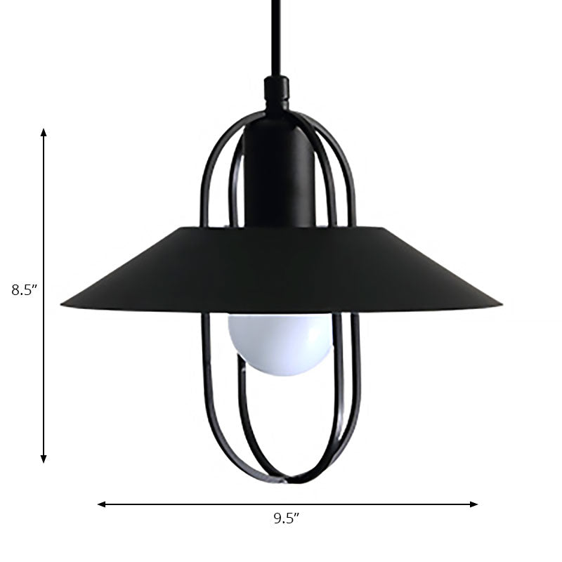 Contemporary 1 Light Hanging Light with Metal Shade Black/Pink/White Lantern Suspension Light Clearhalo 'Ceiling Lights' 'Modern Pendants' 'Modern' 'Pendant Lights' 'Pendants' Lighting' 186482