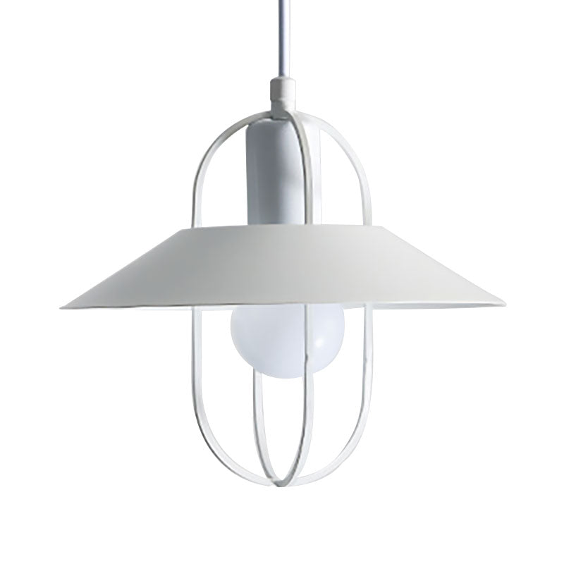 Contemporary 1 Light Hanging Light with Metal Shade Black/Pink/White Lantern Suspension Light Clearhalo 'Ceiling Lights' 'Modern Pendants' 'Modern' 'Pendant Lights' 'Pendants' Lighting' 186484