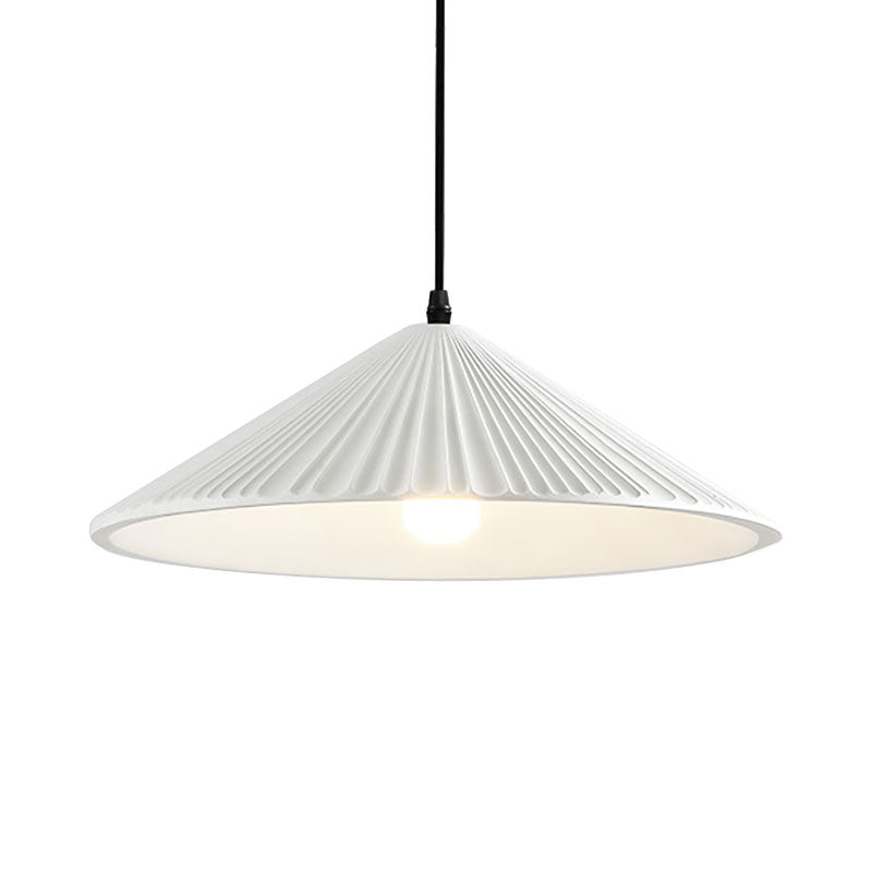 Hat Ceiling Pendant Light Modernism Resin 1 Light 8"/12.5"/16" Dia Grey/White/Black Hanging Lamp Kit Clearhalo 'Ceiling Lights' 'Modern Pendants' 'Modern' 'Pendant Lights' 'Pendants' Lighting' 186506