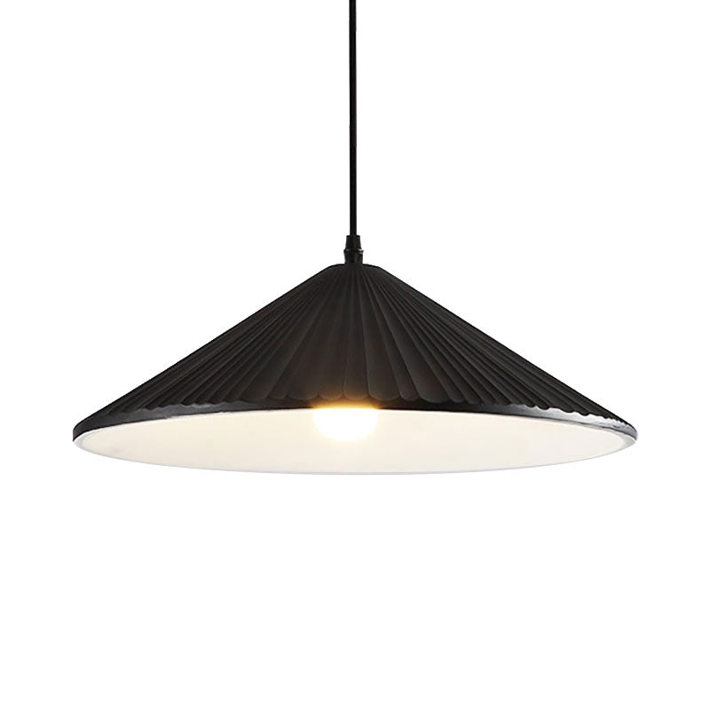 Hat Ceiling Pendant Light Modernism Resin 1 Light 8"/12.5"/16" Dia Grey/White/Black Hanging Lamp Kit Clearhalo 'Ceiling Lights' 'Modern Pendants' 'Modern' 'Pendant Lights' 'Pendants' Lighting' 186508