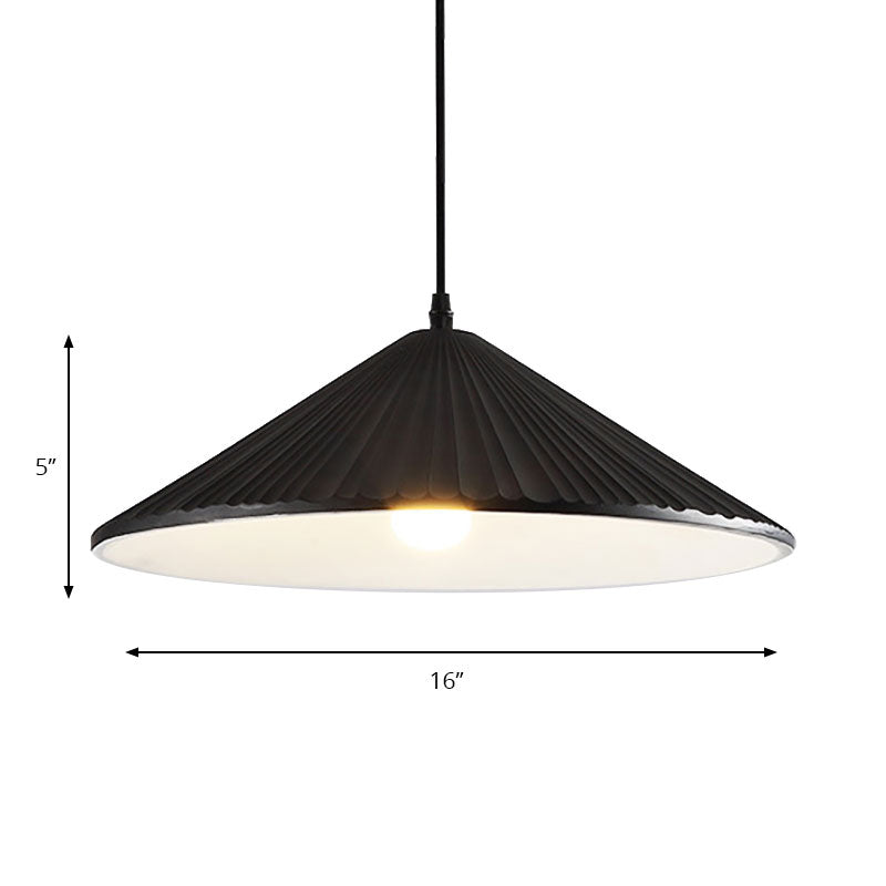 Hat Ceiling Pendant Light Modernism Resin 1 Light 8"/12.5"/16" Dia Grey/White/Black Hanging Lamp Kit Clearhalo 'Ceiling Lights' 'Modern Pendants' 'Modern' 'Pendant Lights' 'Pendants' Lighting' 186509