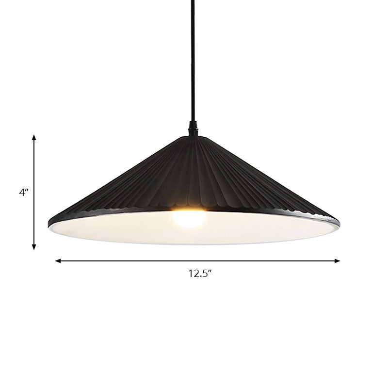 Hat Ceiling Pendant Light Modernism Resin 1 Light 8"/12.5"/16" Dia Grey/White/Black Hanging Lamp Kit Clearhalo 'Ceiling Lights' 'Modern Pendants' 'Modern' 'Pendant Lights' 'Pendants' Lighting' 186510