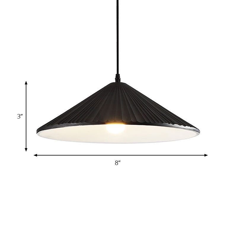 Hat Ceiling Pendant Light Modernism Resin 1 Light 8"/12.5"/16" Dia Grey/White/Black Hanging Lamp Kit Clearhalo 'Ceiling Lights' 'Modern Pendants' 'Modern' 'Pendant Lights' 'Pendants' Lighting' 186511