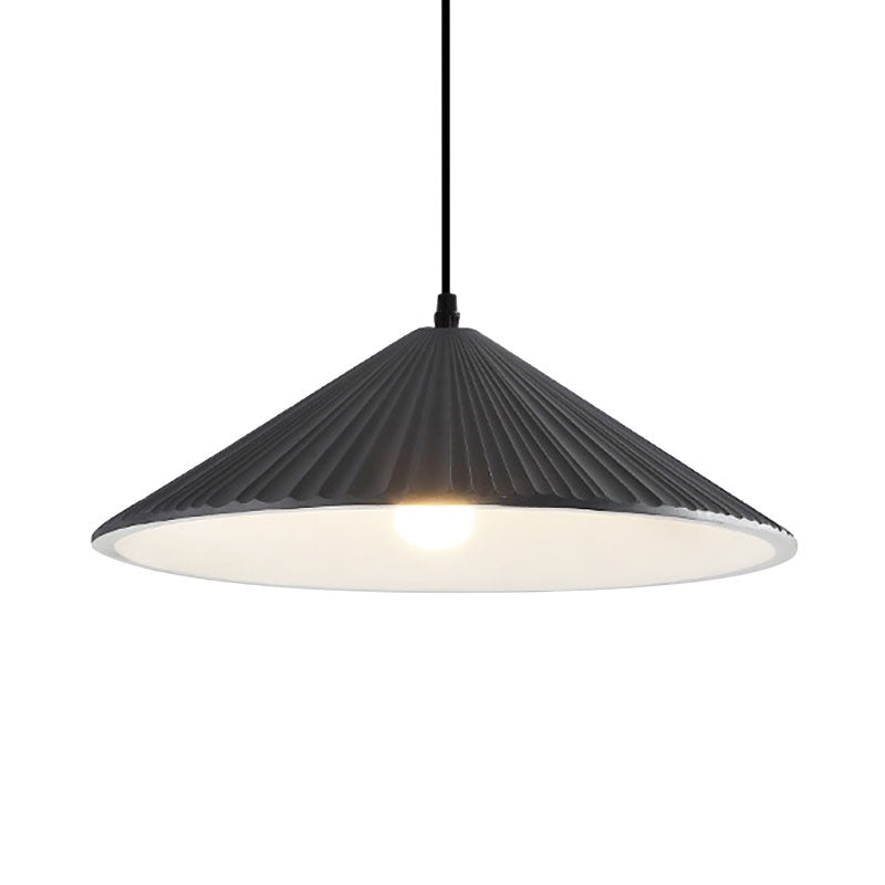 Hat Ceiling Pendant Light Modernism Resin 1 Light 8"/12.5"/16" Dia Grey/White/Black Hanging Lamp Kit Clearhalo 'Ceiling Lights' 'Modern Pendants' 'Modern' 'Pendant Lights' 'Pendants' Lighting' 186513