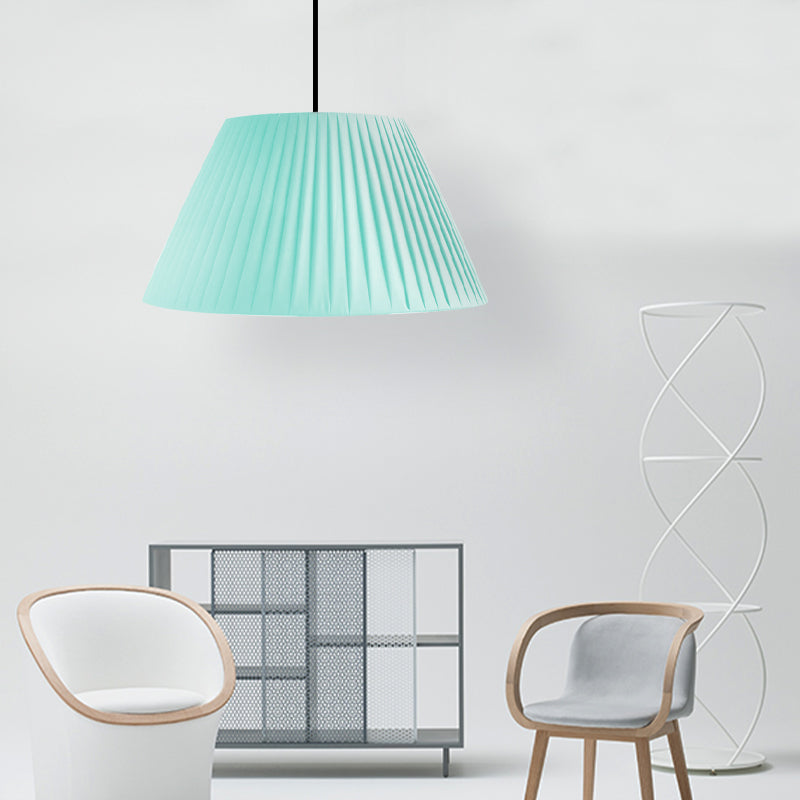 Nordic Style Suspension Light Fold Tapered Shade 1 Bulb Fabric Hanging Light for Restaurant Clearhalo 'Ceiling Lights' 'Pendant Lights' 'Pendants' Lighting' 186523