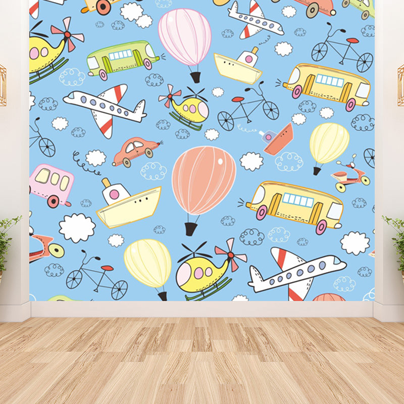 Soft Color Children's Art Mural Wallpaper Huge Space Scene Wall Covering for Dining Room Clearhalo 'Wall Decor' 'Wall Mural' 1865248