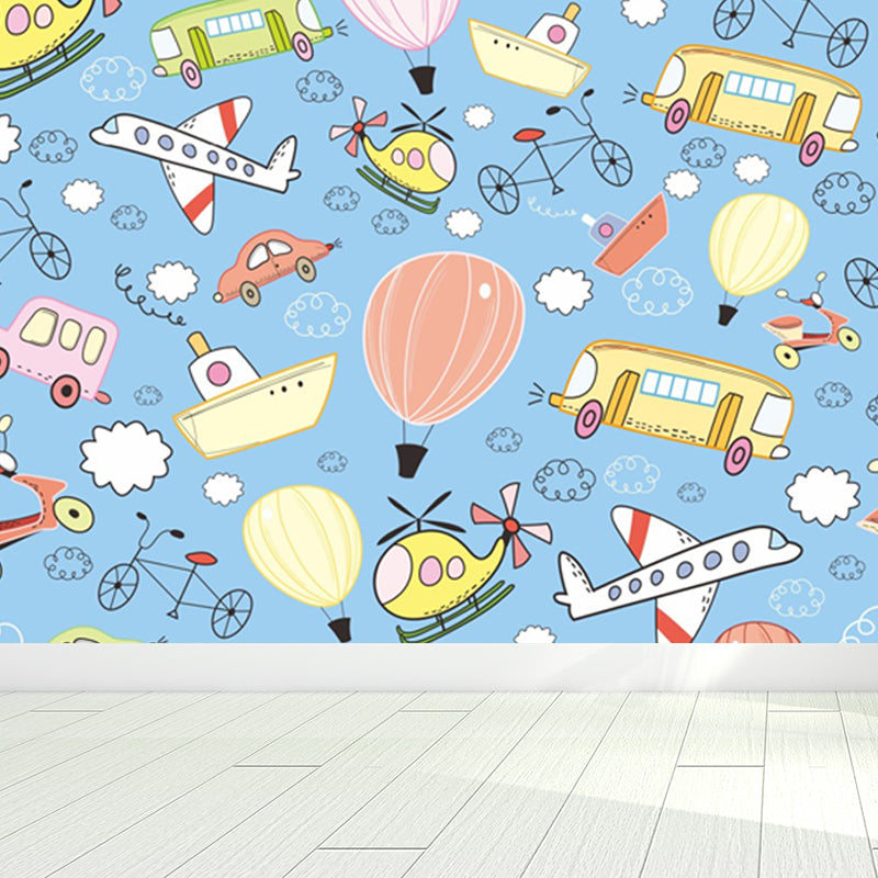 Soft Color Children's Art Mural Wallpaper Huge Space Scene Wall Covering for Dining Room Clearhalo 'Wall Decor' 'Wall Mural' 1865249