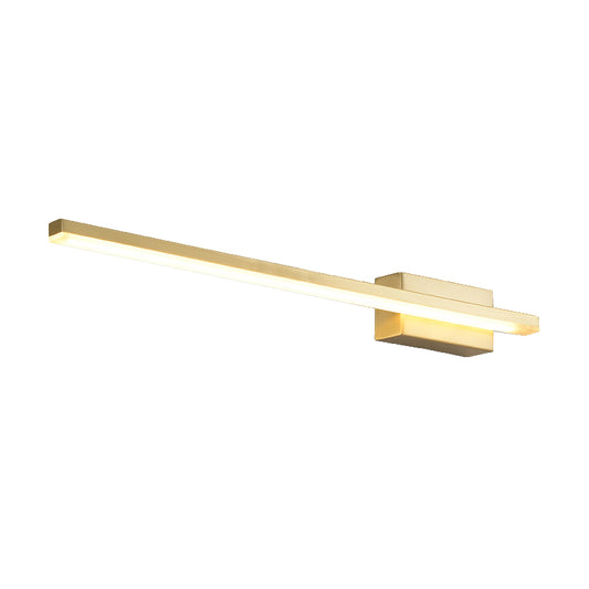 Gold Elongated Wall Mounted Lighting Contemporary LED Metal Vanity Wall Light Fixture Clearhalo 'Cast Iron' 'Glass' 'Industrial' 'Modern wall lights' 'Modern' 'Tiffany' 'Traditional wall lights' 'Vanity Lights' 'Wall Lights' Lighting' 1865304