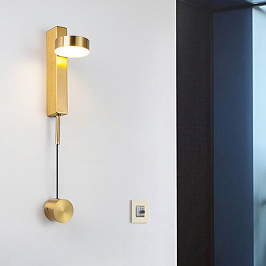 Black/Gold Rectangle Flush Mount Wall Sconce Simplicity LED Metallic Wall Lighting Fixture with Switch Gold Clearhalo 'Cast Iron' 'Glass' 'Industrial' 'Modern wall lights' 'Modern' 'Tiffany' 'Traditional wall lights' 'Wall Lamps & Sconces' 'Wall Lights' Lighting' 1865306
