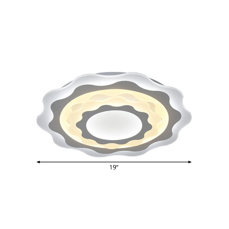 19"/23.5" Wide Acrylic Gear Lighting Fixture Simplicity LED White Flush Mount Ceiling Light Clearhalo 'Ceiling Lights' 'Close To Ceiling Lights' 'Close to ceiling' 'Flush mount' Lighting' 1865333