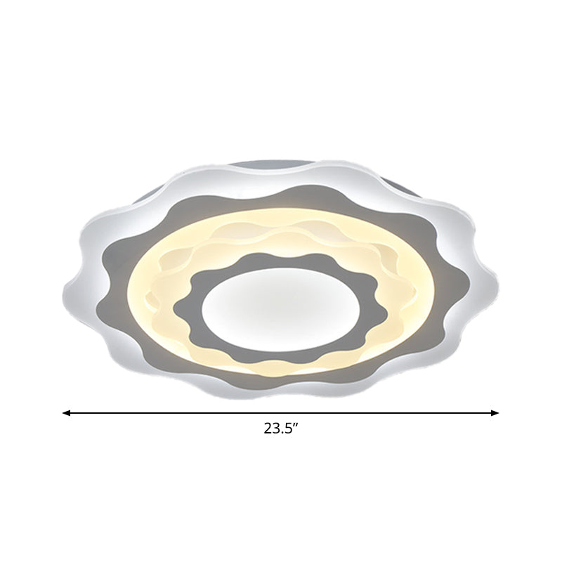 19"/23.5" Wide Acrylic Gear Lighting Fixture Simplicity LED White Flush Mount Ceiling Light Clearhalo 'Ceiling Lights' 'Close To Ceiling Lights' 'Close to ceiling' 'Flush mount' Lighting' 1865334