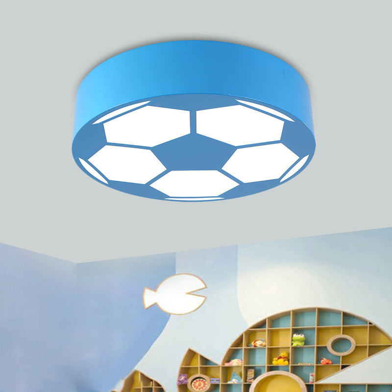 Red/Yellow/Blue Football Flushmount Children-Style LED Metal Flush Ceiling Light Fixture with Acrylic Shade Clearhalo 'Ceiling Lights' 'Close To Ceiling Lights' 'Close to ceiling' 'Flush mount' Lighting' 1865356