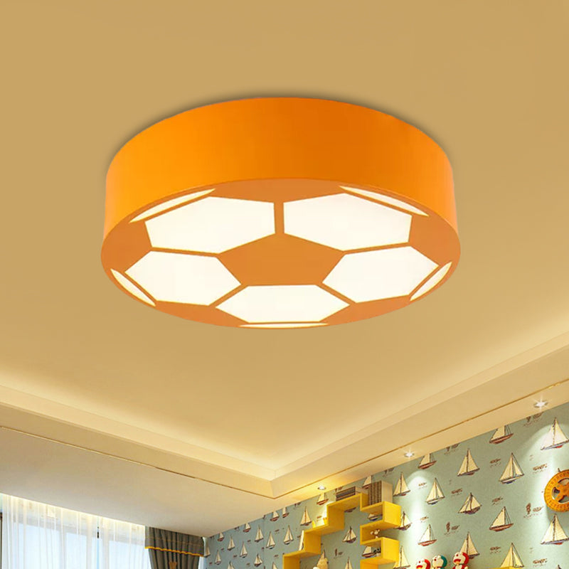 Red/Yellow/Blue Football Flushmount Children-Style LED Metal Flush Ceiling Light Fixture with Acrylic Shade Clearhalo 'Ceiling Lights' 'Close To Ceiling Lights' 'Close to ceiling' 'Flush mount' Lighting' 1865361