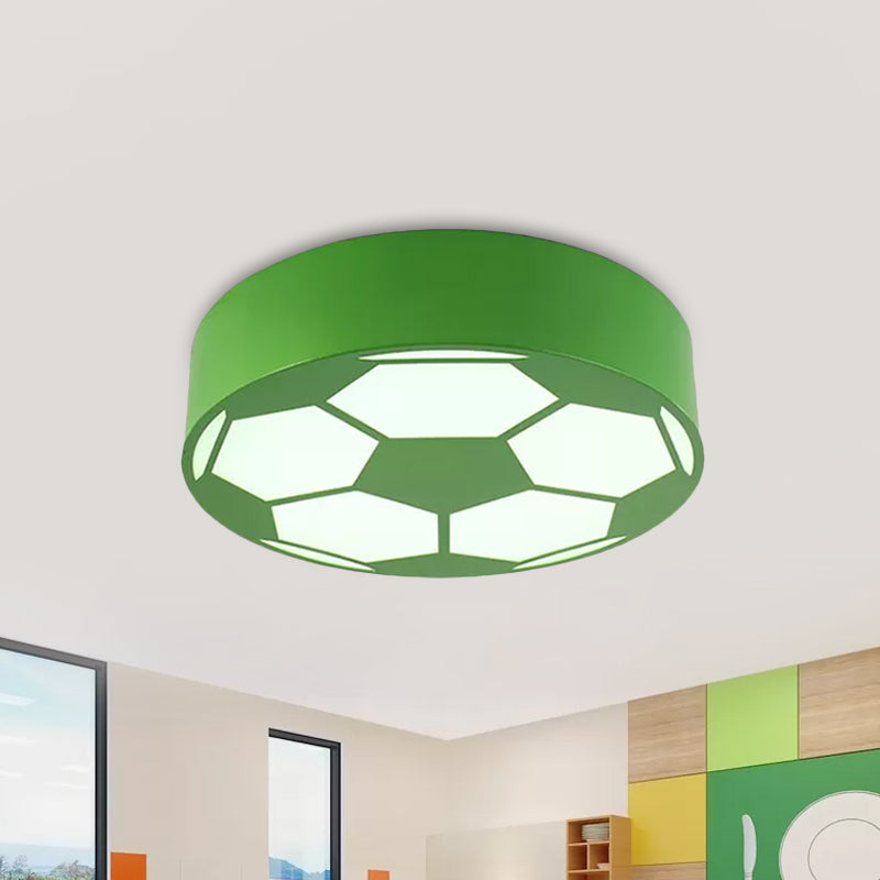 Red/Yellow/Blue Football Flushmount Children-Style LED Metal Flush Ceiling Light Fixture with Acrylic Shade Clearhalo 'Ceiling Lights' 'Close To Ceiling Lights' 'Close to ceiling' 'Flush mount' Lighting' 1865364