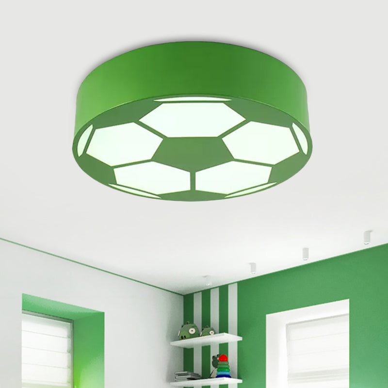 Red/Yellow/Blue Football Flushmount Children-Style LED Metal Flush Ceiling Light Fixture with Acrylic Shade Clearhalo 'Ceiling Lights' 'Close To Ceiling Lights' 'Close to ceiling' 'Flush mount' Lighting' 1865365