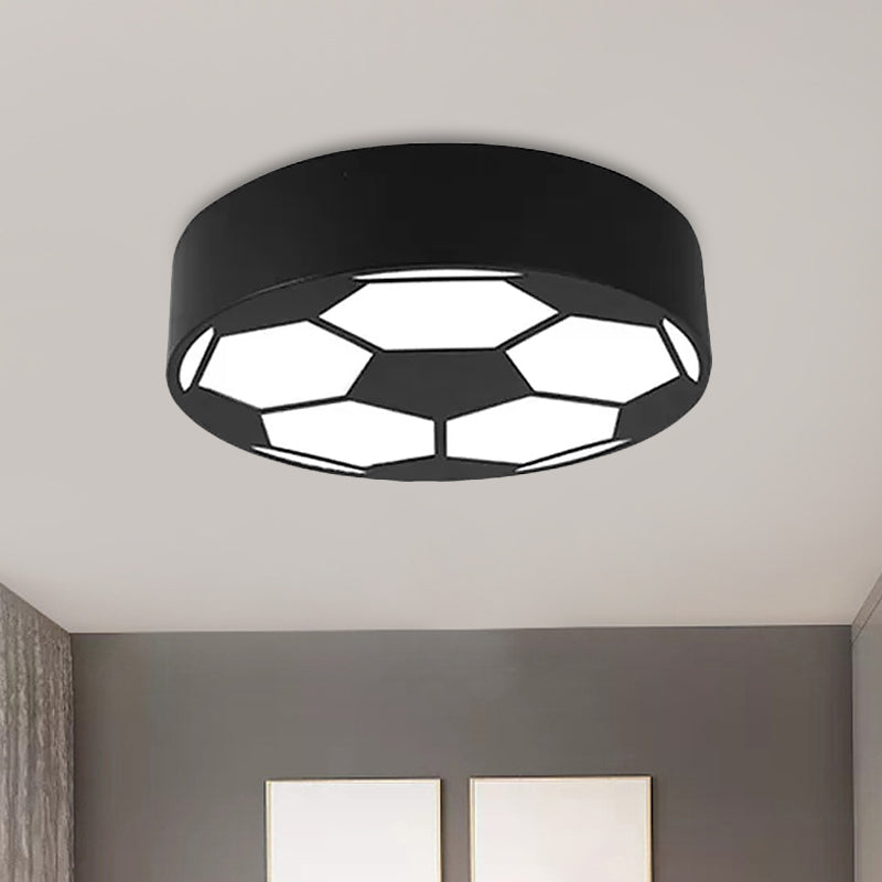 Red/Yellow/Blue Football Flushmount Children-Style LED Metal Flush Ceiling Light Fixture with Acrylic Shade Black Clearhalo 'Ceiling Lights' 'Close To Ceiling Lights' 'Close to ceiling' 'Flush mount' Lighting' 1865367