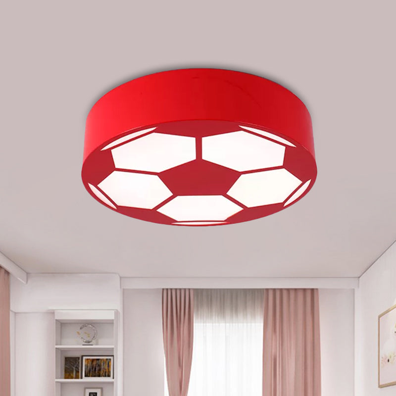 Red/Yellow/Blue Football Flushmount Children-Style LED Metal Flush Ceiling Light Fixture with Acrylic Shade Clearhalo 'Ceiling Lights' 'Close To Ceiling Lights' 'Close to ceiling' 'Flush mount' Lighting' 1865372