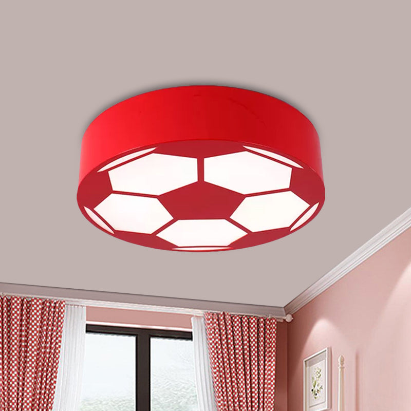 Red/Yellow/Blue Football Flushmount Children-Style LED Metal Flush Ceiling Light Fixture with Acrylic Shade Clearhalo 'Ceiling Lights' 'Close To Ceiling Lights' 'Close to ceiling' 'Flush mount' Lighting' 1865373