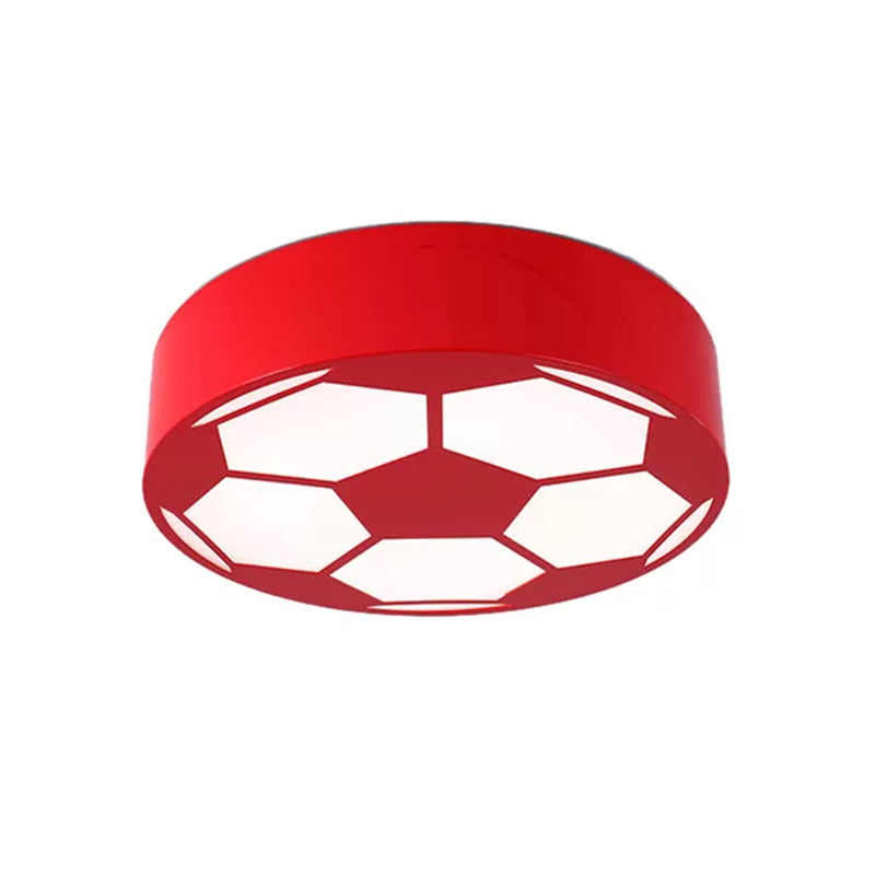 Red/Yellow/Blue Football Flushmount Children-Style LED Metal Flush Ceiling Light Fixture with Acrylic Shade Clearhalo 'Ceiling Lights' 'Close To Ceiling Lights' 'Close to ceiling' 'Flush mount' Lighting' 1865374