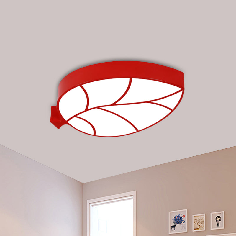 Children LED Flush Mount Fixture with Acrylic Shade Red/Pink/Yellow Leaf-Like Ceiling Lighting in Warm/White Light Clearhalo 'Ceiling Lights' 'Close To Ceiling Lights' 'Close to ceiling' 'Flush mount' Lighting' 1865397