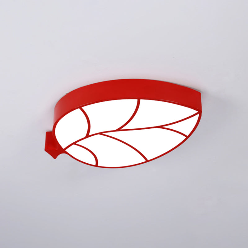 Children LED Flush Mount Fixture with Acrylic Shade Red/Pink/Yellow Leaf-Like Ceiling Lighting in Warm/White Light Clearhalo 'Ceiling Lights' 'Close To Ceiling Lights' 'Close to ceiling' 'Flush mount' Lighting' 1865399