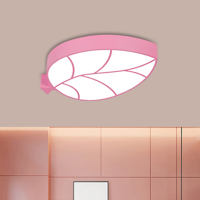 Children LED Flush Mount Fixture with Acrylic Shade Red/Pink/Yellow Leaf-Like Ceiling Lighting in Warm/White Light Clearhalo 'Ceiling Lights' 'Close To Ceiling Lights' 'Close to ceiling' 'Flush mount' Lighting' 1865401