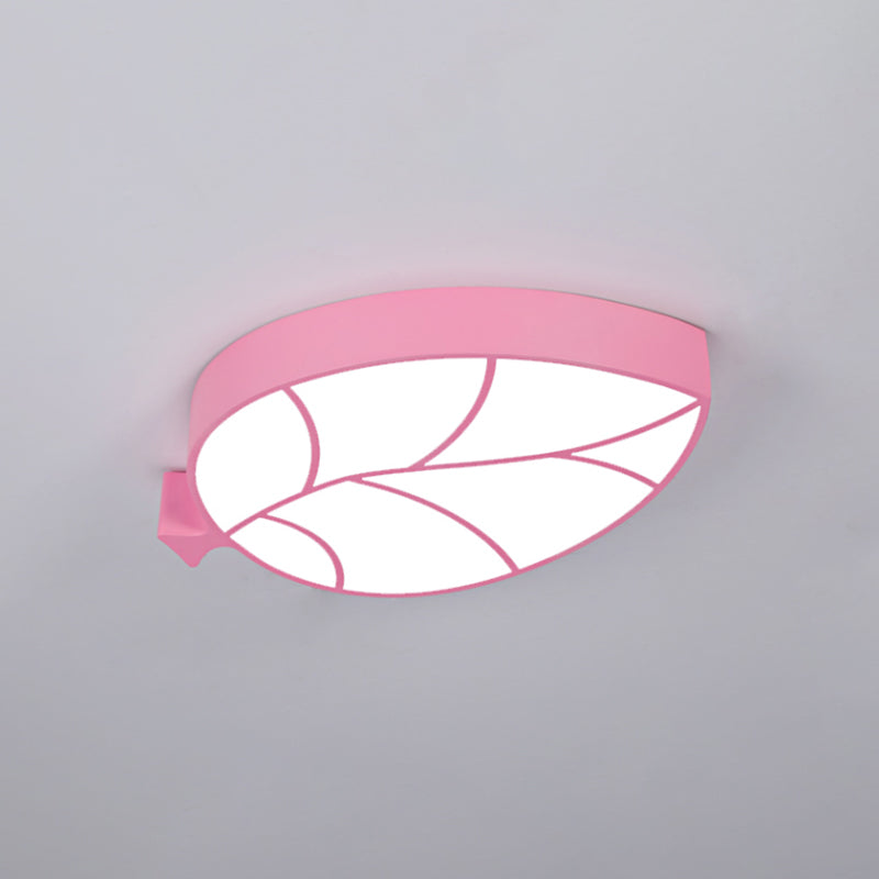 Children LED Flush Mount Fixture with Acrylic Shade Red/Pink/Yellow Leaf-Like Ceiling Lighting in Warm/White Light Clearhalo 'Ceiling Lights' 'Close To Ceiling Lights' 'Close to ceiling' 'Flush mount' Lighting' 1865403