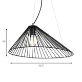 Wire Caged Drop Ceiling Light 1 Bulb Modern Simple Hanging Pendant in Black for Dining Room Clearhalo 'Ceiling Lights' 'Modern Pendants' 'Modern' 'Pendant Lights' 'Pendants' Lighting' 186541