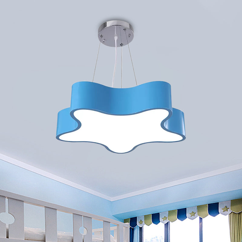 Kids LED Pendant Light Kit with Acrylic Shade Red/Yellow/Blue Star Hanging Chandelier for Bedroom Clearhalo 'Ceiling Lights' 'Chandeliers' Lighting' options 1865497