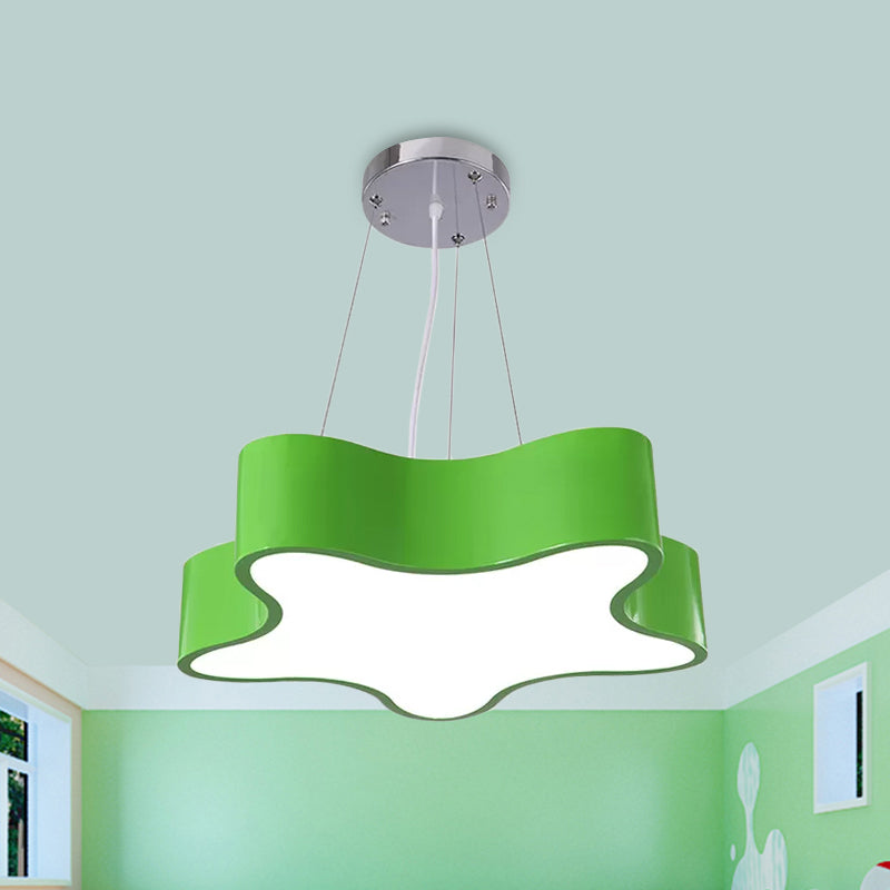 Kids LED Pendant Light Kit with Acrylic Shade Red/Yellow/Blue Star Hanging Chandelier for Bedroom Green Clearhalo 'Ceiling Lights' 'Chandeliers' Lighting' options 1865501_223e93b0-e9ea-49d1-aae3-6a698da020b2