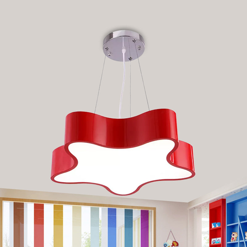 Kids LED Pendant Light Kit with Acrylic Shade Red/Yellow/Blue Star Hanging Chandelier for Bedroom Clearhalo 'Ceiling Lights' 'Chandeliers' Lighting' options 1865505