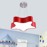 Kids LED Pendant Light Kit with Acrylic Shade Red/Yellow/Blue Star Hanging Chandelier for Bedroom Clearhalo 'Ceiling Lights' 'Chandeliers' Lighting' options 1865506