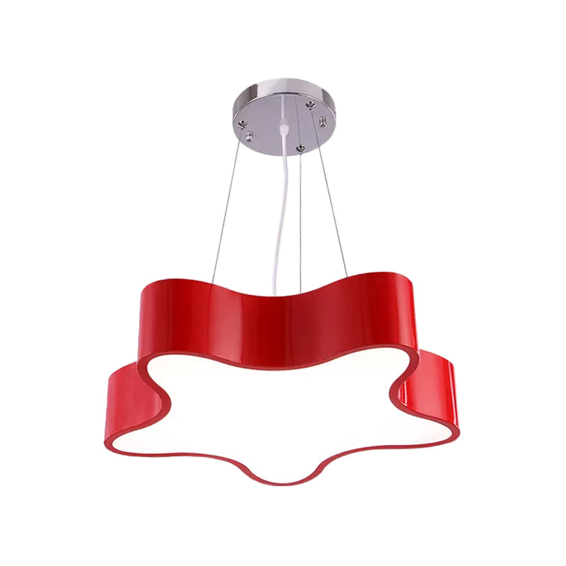 Kids LED Pendant Light Kit with Acrylic Shade Red/Yellow/Blue Star Hanging Chandelier for Bedroom Clearhalo 'Ceiling Lights' 'Chandeliers' Lighting' options 1865507