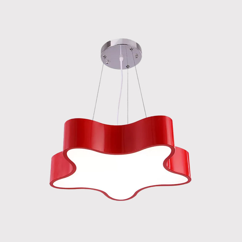 Kids LED Pendant Light Kit with Acrylic Shade Red/Yellow/Blue Star Hanging Chandelier for Bedroom Clearhalo 'Ceiling Lights' 'Chandeliers' Lighting' options 1865508