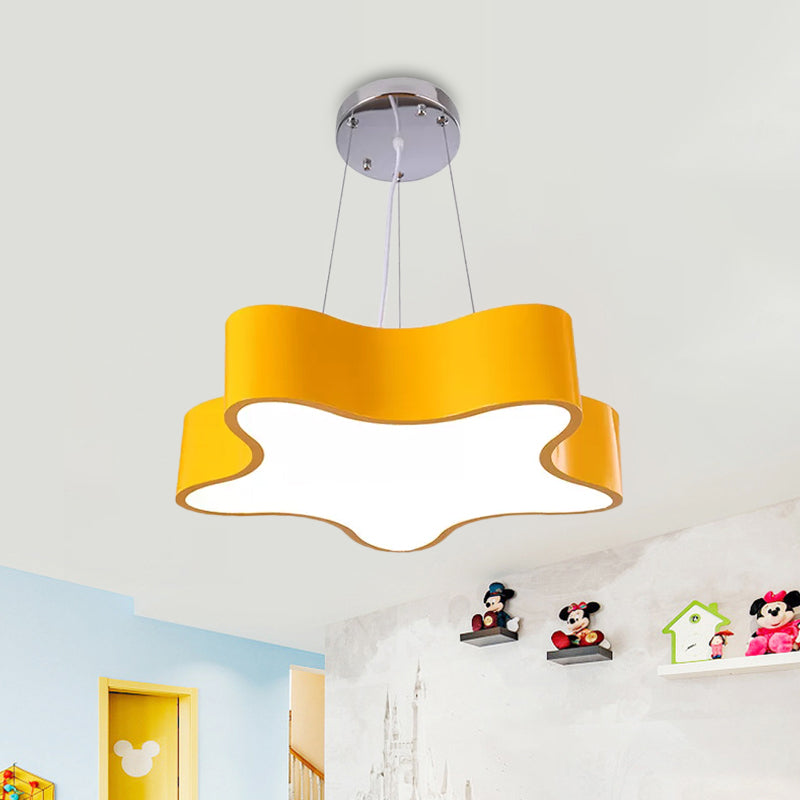 Kids LED Pendant Light Kit with Acrylic Shade Red/Yellow/Blue Star Hanging Chandelier for Bedroom Clearhalo 'Ceiling Lights' 'Chandeliers' Lighting' options 1865510