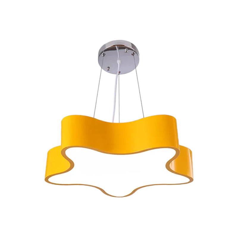 Kids LED Pendant Light Kit with Acrylic Shade Red/Yellow/Blue Star Hanging Chandelier for Bedroom Clearhalo 'Ceiling Lights' 'Chandeliers' Lighting' options 1865511