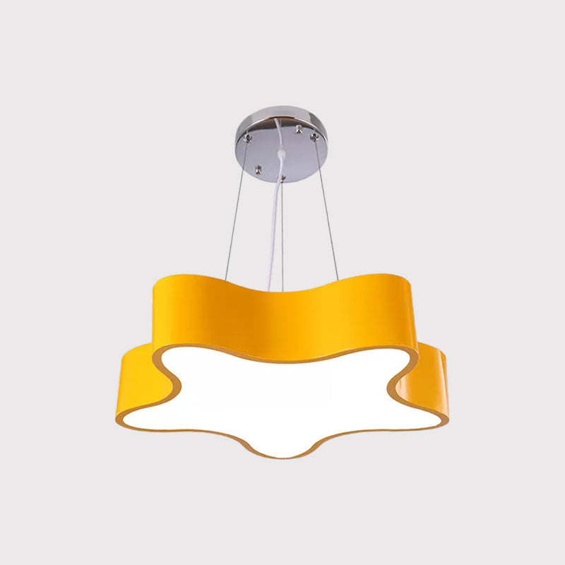 Kids LED Pendant Light Kit with Acrylic Shade Red/Yellow/Blue Star Hanging Chandelier for Bedroom Clearhalo 'Ceiling Lights' 'Chandeliers' Lighting' options 1865512