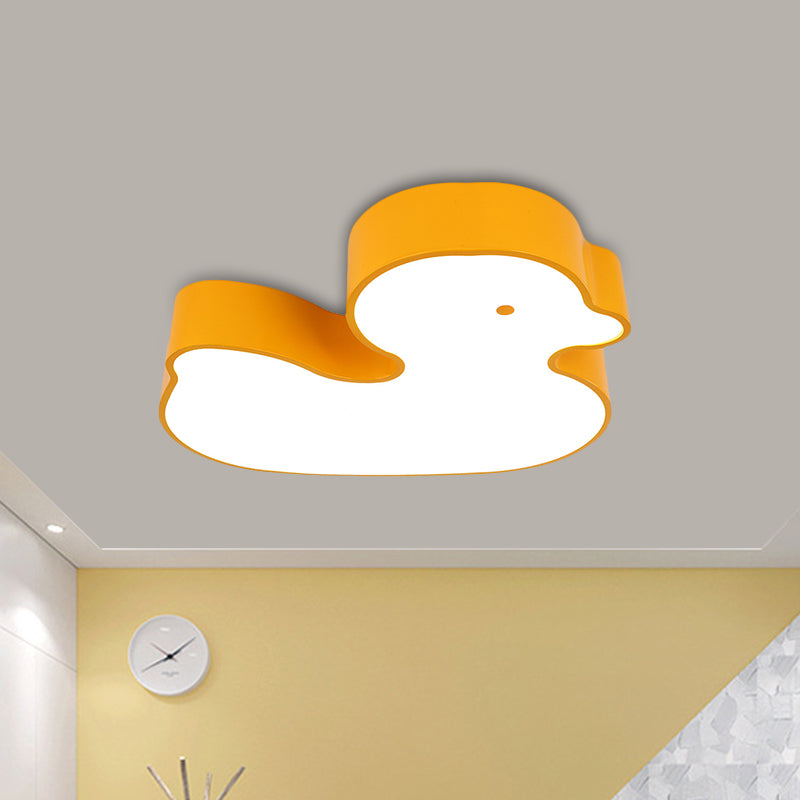 Little Duck Flush Mount Lamp Children Style Acrylic Red/Yellow/Blue LED Close to Ceiling Lighting Fixture Clearhalo 'Ceiling Lights' 'Close To Ceiling Lights' 'Close to ceiling' 'Flush mount' Lighting' 1865526