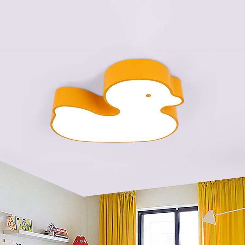 Little Duck Flush Mount Lamp Children Style Acrylic Red/Yellow/Blue LED Close to Ceiling Lighting Fixture Clearhalo 'Ceiling Lights' 'Close To Ceiling Lights' 'Close to ceiling' 'Flush mount' Lighting' 1865527