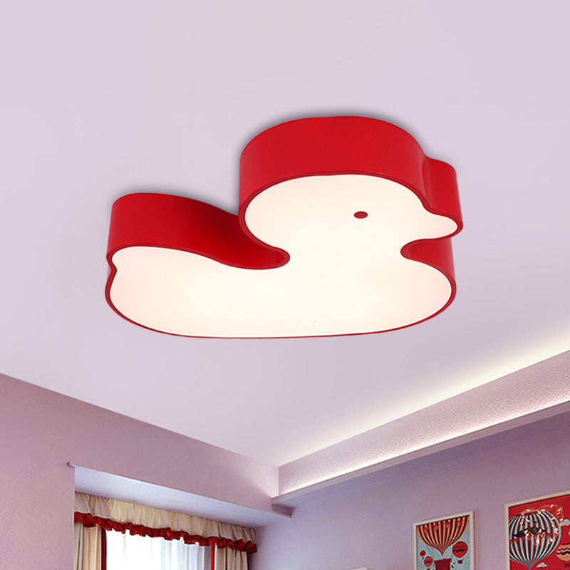 Little Duck Flush Mount Lamp Children Style Acrylic Red/Yellow/Blue LED Close to Ceiling Lighting Fixture Clearhalo 'Ceiling Lights' 'Close To Ceiling Lights' 'Close to ceiling' 'Flush mount' Lighting' 1865531