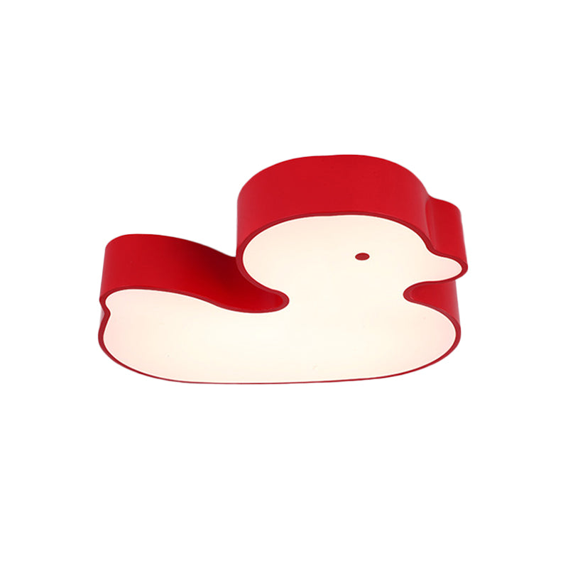 Little Duck Flush Mount Lamp Children Style Acrylic Red/Yellow/Blue LED Close to Ceiling Lighting Fixture Clearhalo 'Ceiling Lights' 'Close To Ceiling Lights' 'Close to ceiling' 'Flush mount' Lighting' 1865532