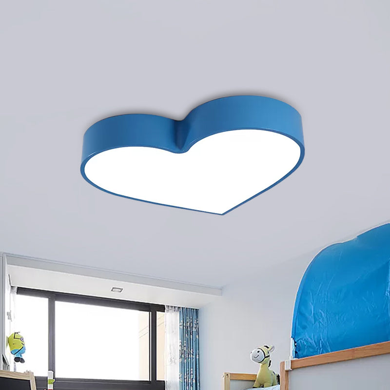 Loving Heart Acrylic LED Flushmount Lighting Children Red/Pink/Yellow Close to Ceiling Lighting Fixture Blue Clearhalo 'Ceiling Lights' 'Close To Ceiling Lights' 'Close to ceiling' 'Flush mount' Lighting' 1865537