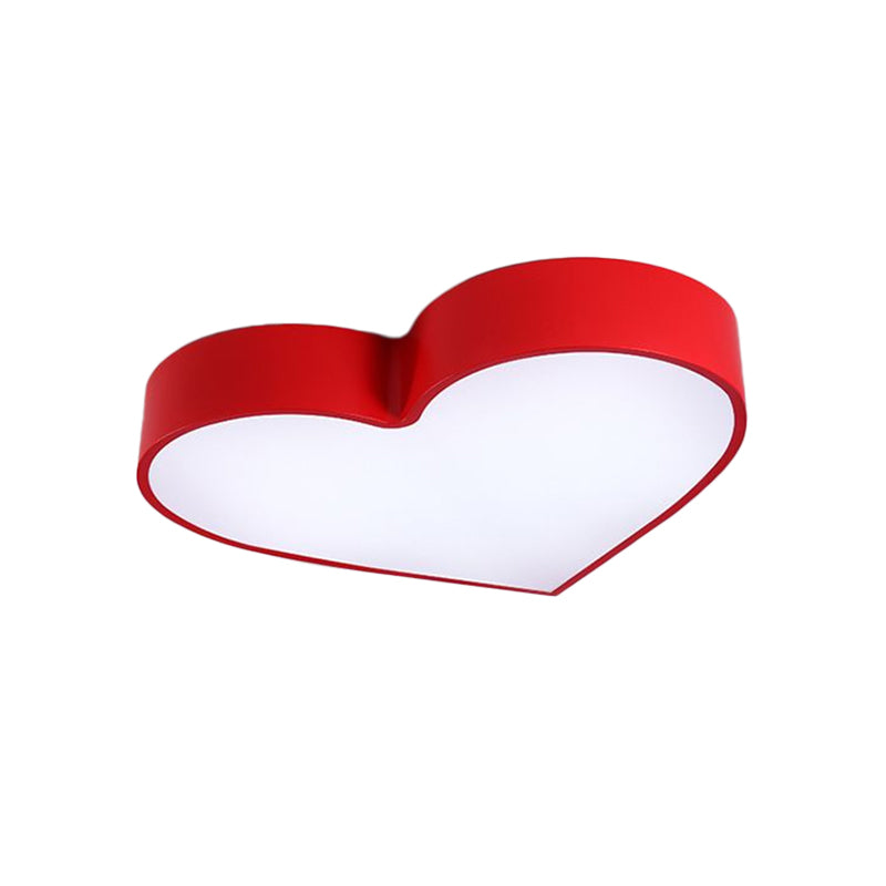 Loving Heart Acrylic LED Flushmount Lighting Children Red/Pink/Yellow Close to Ceiling Lighting Fixture Clearhalo 'Ceiling Lights' 'Close To Ceiling Lights' 'Close to ceiling' 'Flush mount' Lighting' 1865547