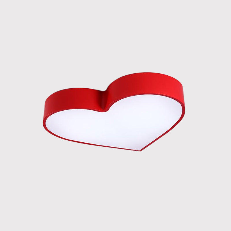 Loving Heart Acrylic LED Flushmount Lighting Children Red/Pink/Yellow Close to Ceiling Lighting Fixture Clearhalo 'Ceiling Lights' 'Close To Ceiling Lights' 'Close to ceiling' 'Flush mount' Lighting' 1865548