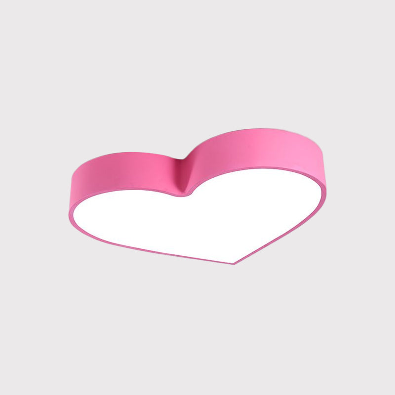 Loving Heart Acrylic LED Flushmount Lighting Children Red/Pink/Yellow Close to Ceiling Lighting Fixture Clearhalo 'Ceiling Lights' 'Close To Ceiling Lights' 'Close to ceiling' 'Flush mount' Lighting' 1865552