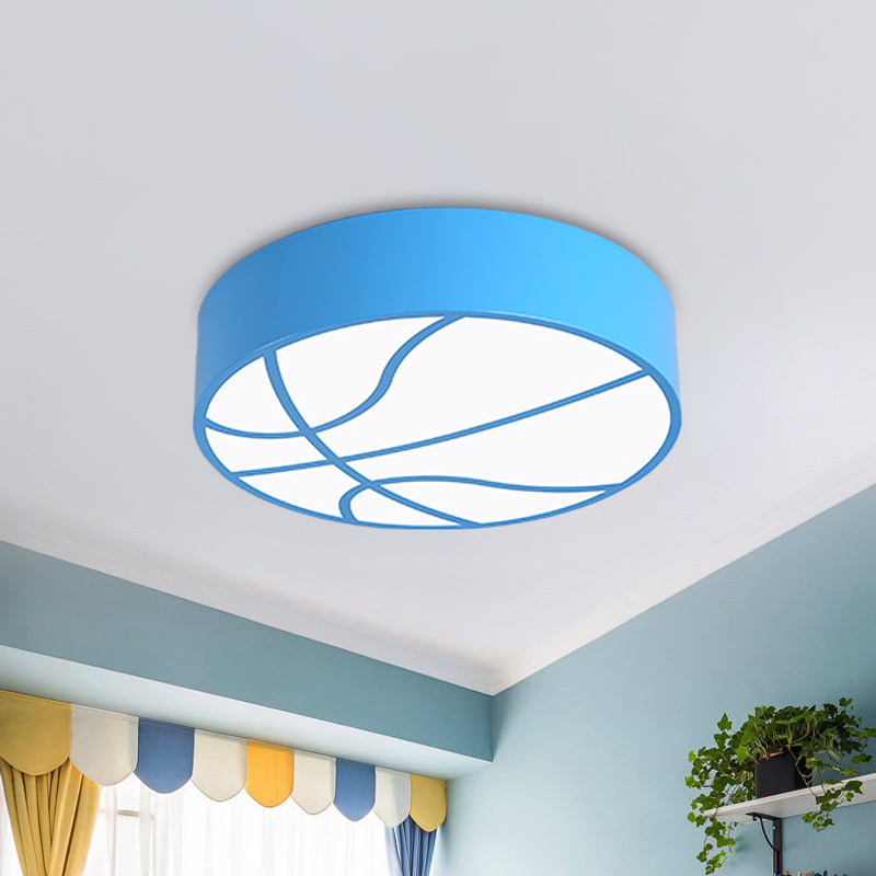 Red/Blue/Green Basketball Ceiling Fixture Children LED Acrylic Flush Mount Recessed Lighting Blue Clearhalo 'Ceiling Lights' 'Close To Ceiling Lights' 'Close to ceiling' 'Flush mount' Lighting' 1865565