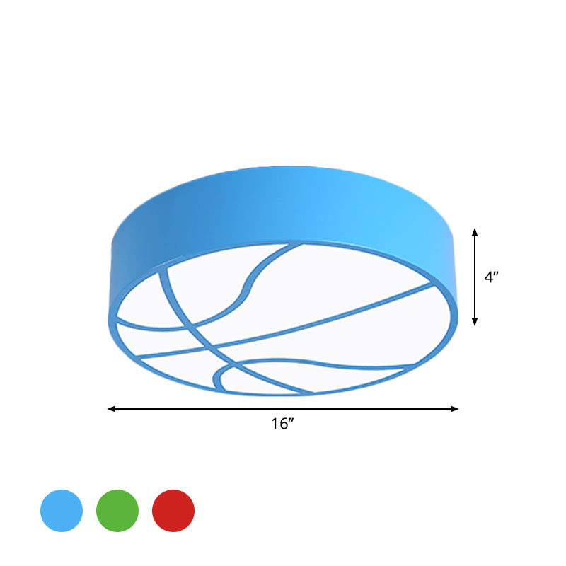 Red/Blue/Green Basketball Ceiling Fixture Children LED Acrylic Flush Mount Recessed Lighting Clearhalo 'Ceiling Lights' 'Close To Ceiling Lights' 'Close to ceiling' 'Flush mount' Lighting' 1865568