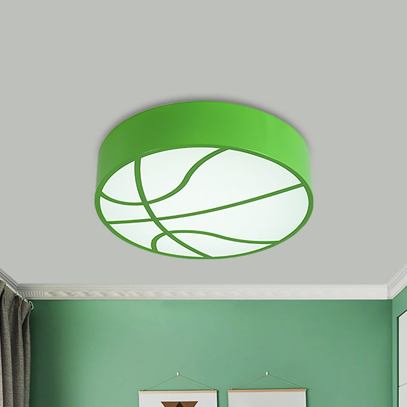 Red/Blue/Green Basketball Ceiling Fixture Children LED Acrylic Flush Mount Recessed Lighting Clearhalo 'Ceiling Lights' 'Close To Ceiling Lights' 'Close to ceiling' 'Flush mount' Lighting' 1865570