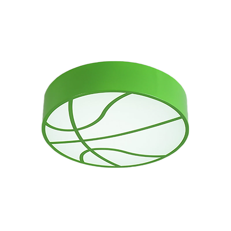 Red/Blue/Green Basketball Ceiling Fixture Children LED Acrylic Flush Mount Recessed Lighting Clearhalo 'Ceiling Lights' 'Close To Ceiling Lights' 'Close to ceiling' 'Flush mount' Lighting' 1865571